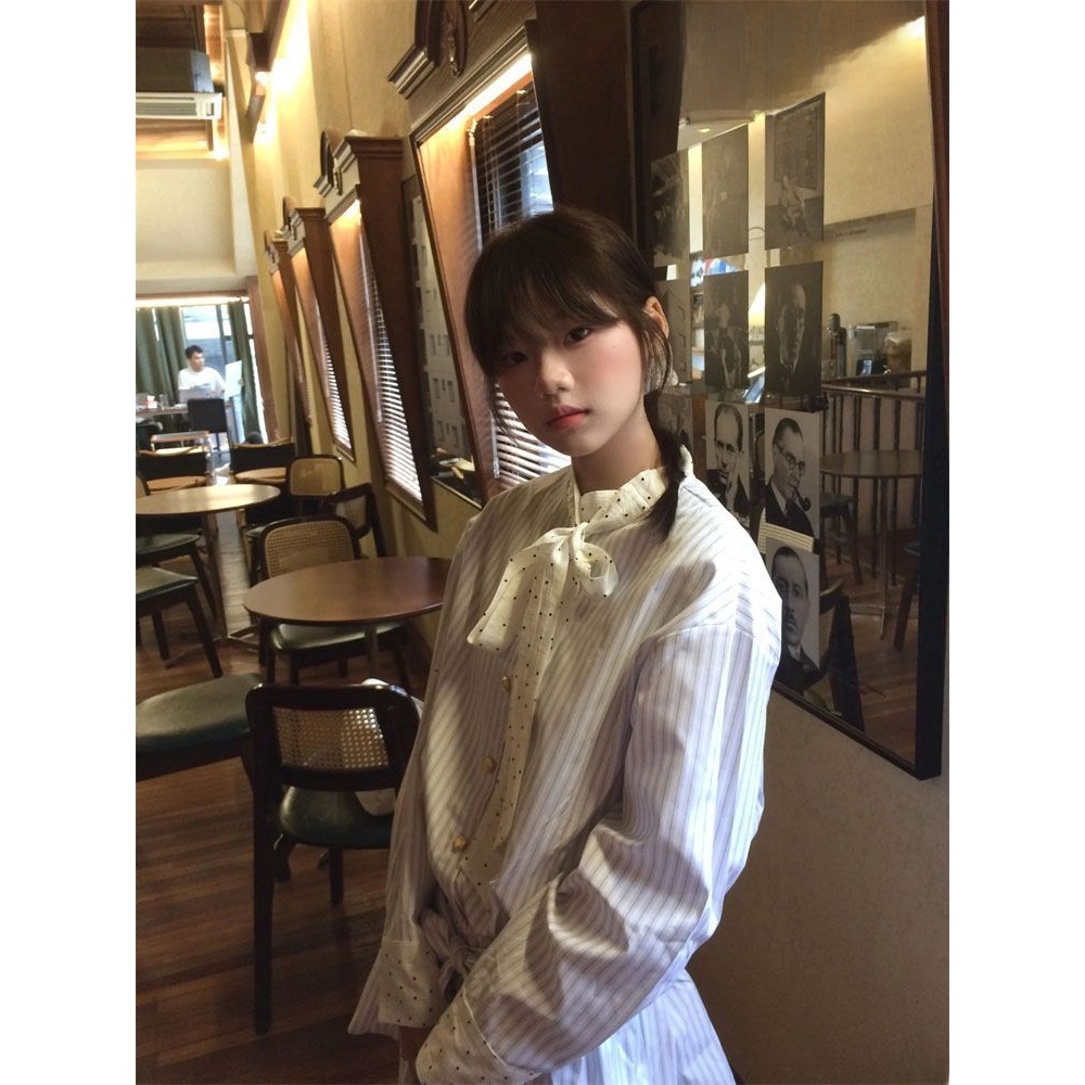 Korean Sweet School Style Stri - Korean Style A Line Shirt Dress review and price