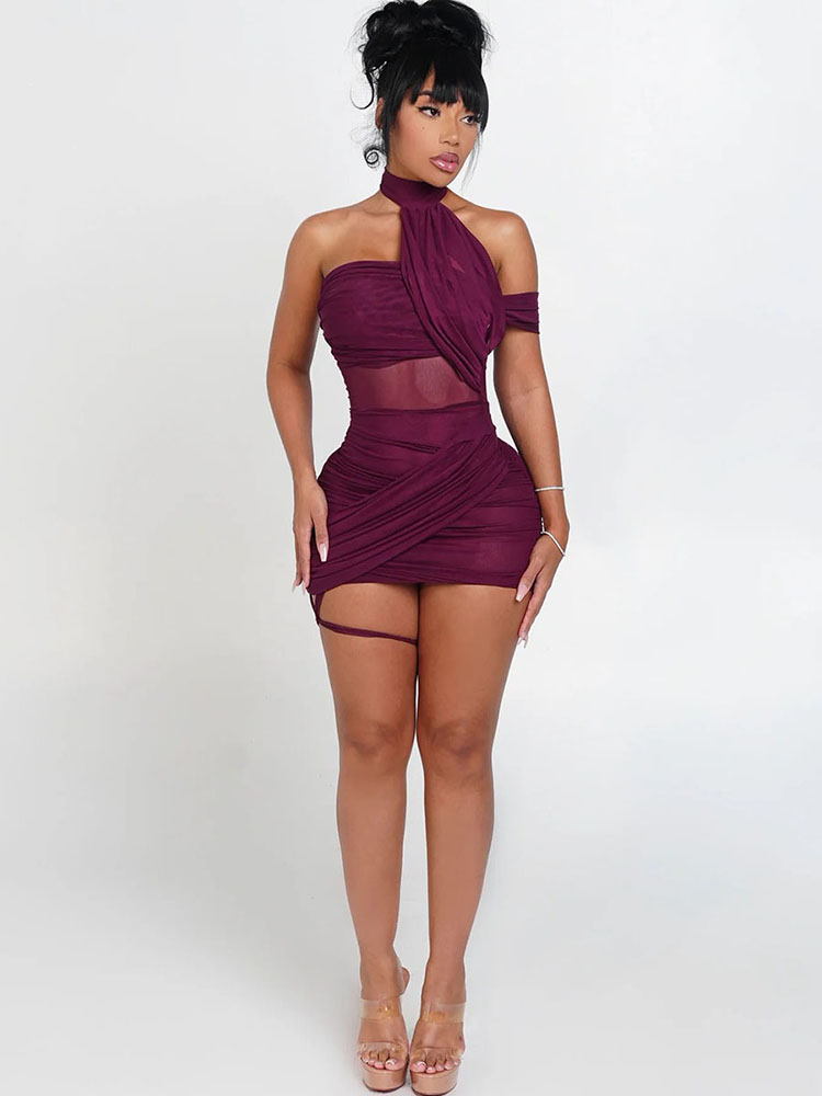 XTOCEAN See Through Sexy Dress - Y2K Backless Halter Mini Dress review and price