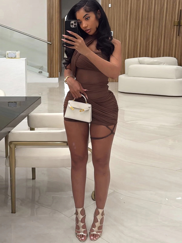 XTOCEAN See Through Sexy Dress - Y2K Backless Halter Mini Dress review and price
