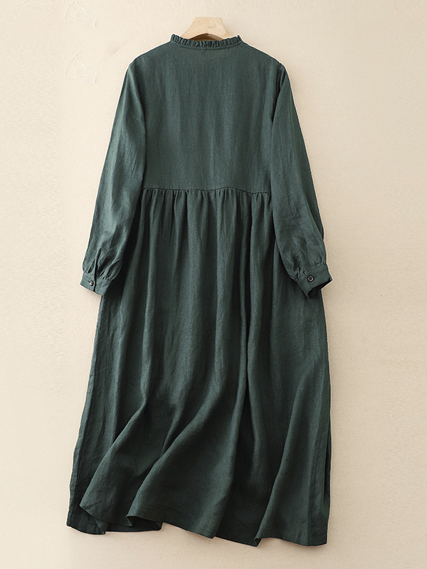 Casual Loose Cotton Linen Long - Casual Loose Linen Shirt Dress review and price