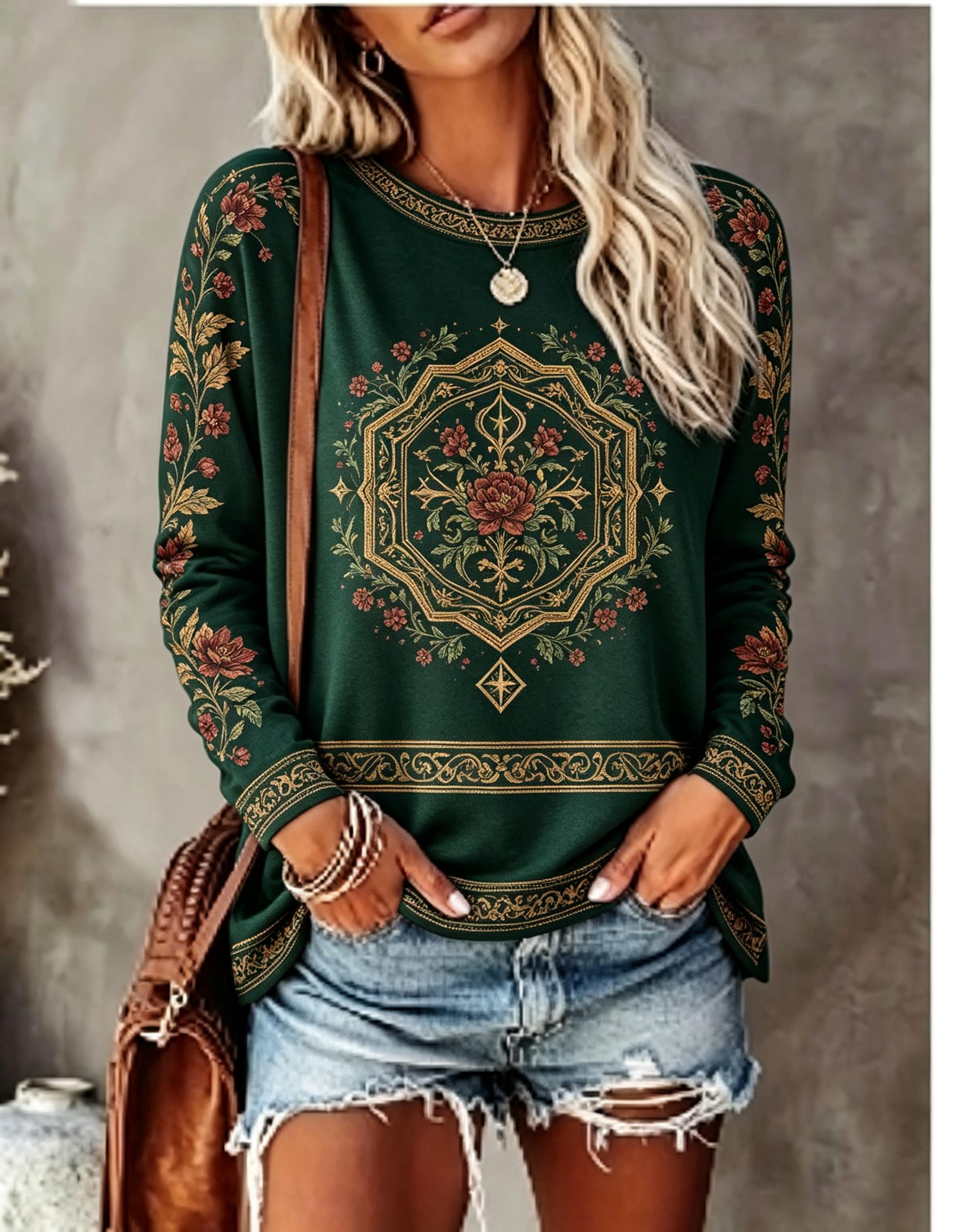 Women Crew Neck Long Sleeve T‑ - Blouses review and price