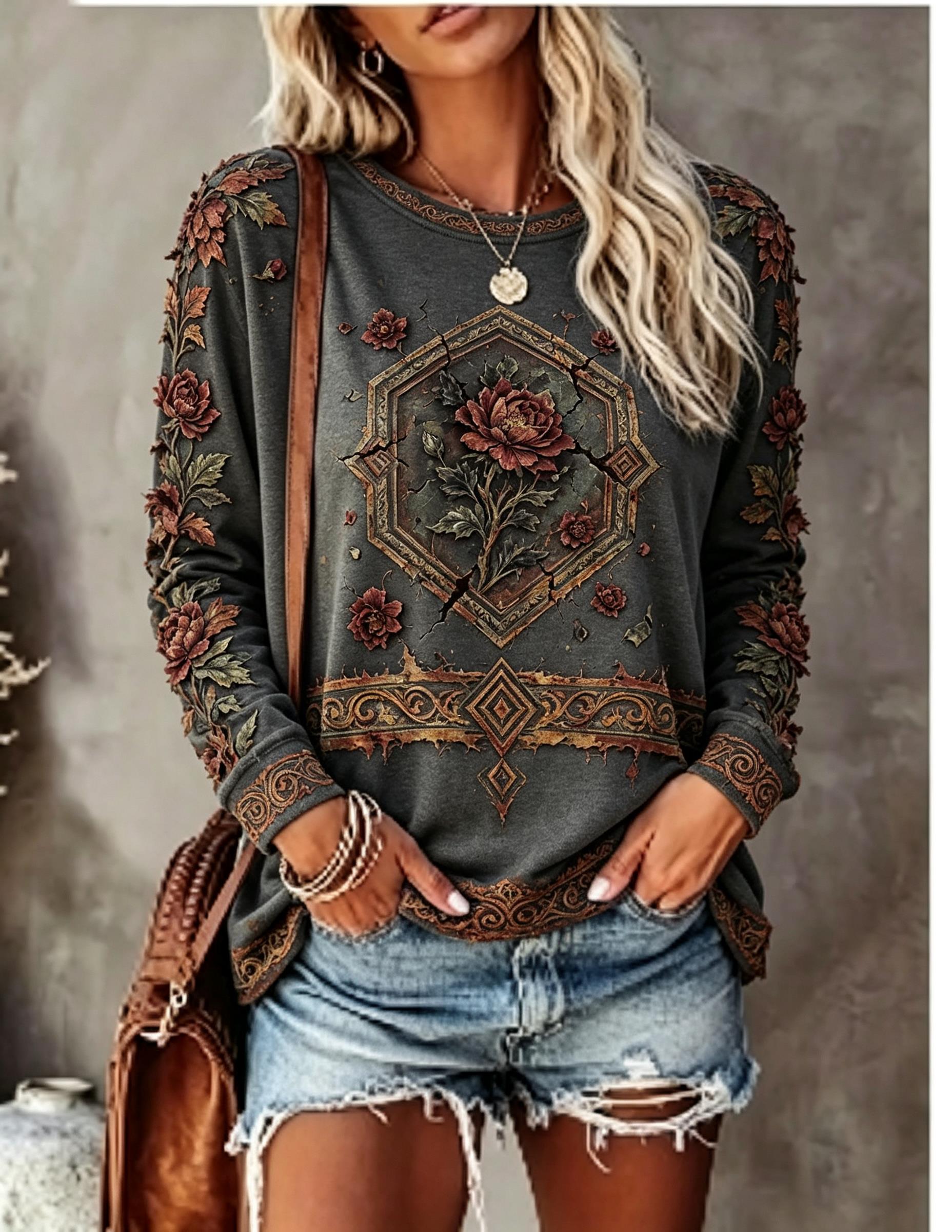 Women Crew Neck Long Sleeve T‑ - Blouses review and price
