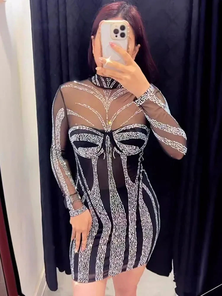Sparkly Diamonds Rhinestone Bi - Sparkly Rhinestone Club Party Dress review and price