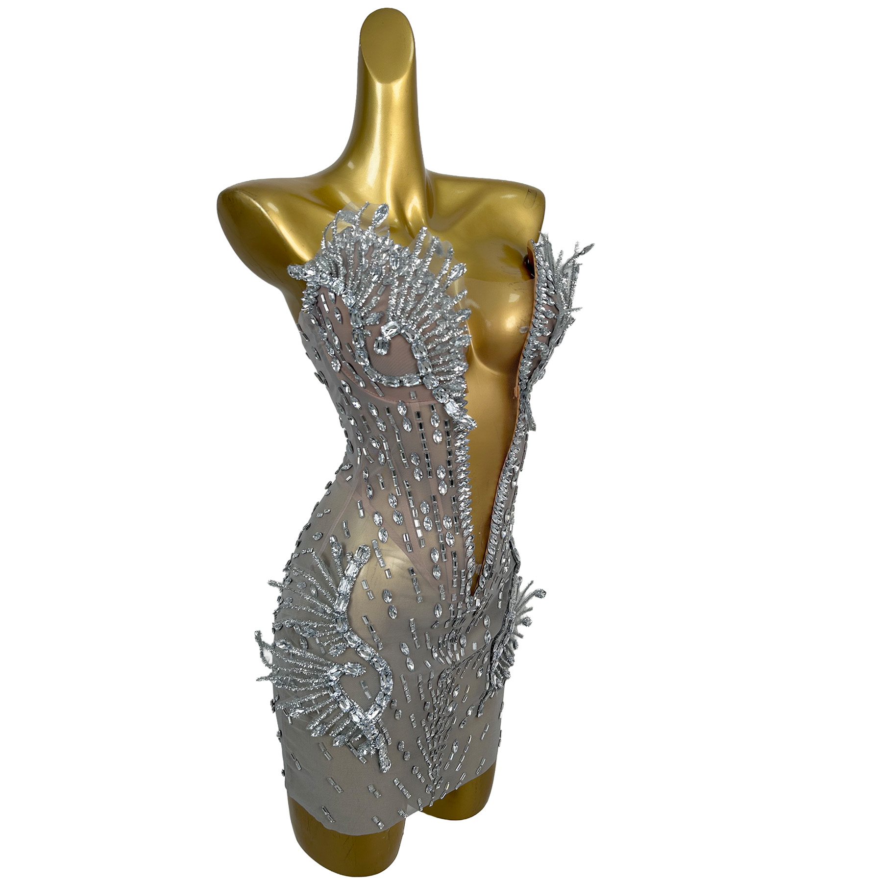 Strapless Sparkly Silver Rhine - Sparkly Rhinestone Club Party Dress review and price