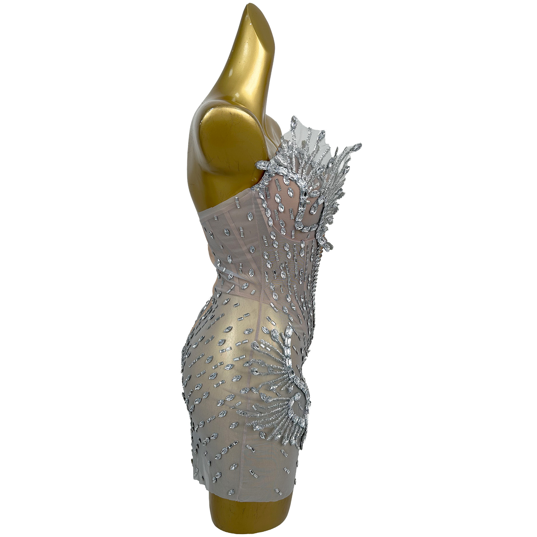 Strapless Sparkly Silver Rhine - Sparkly Rhinestone Club Party Dress review and price