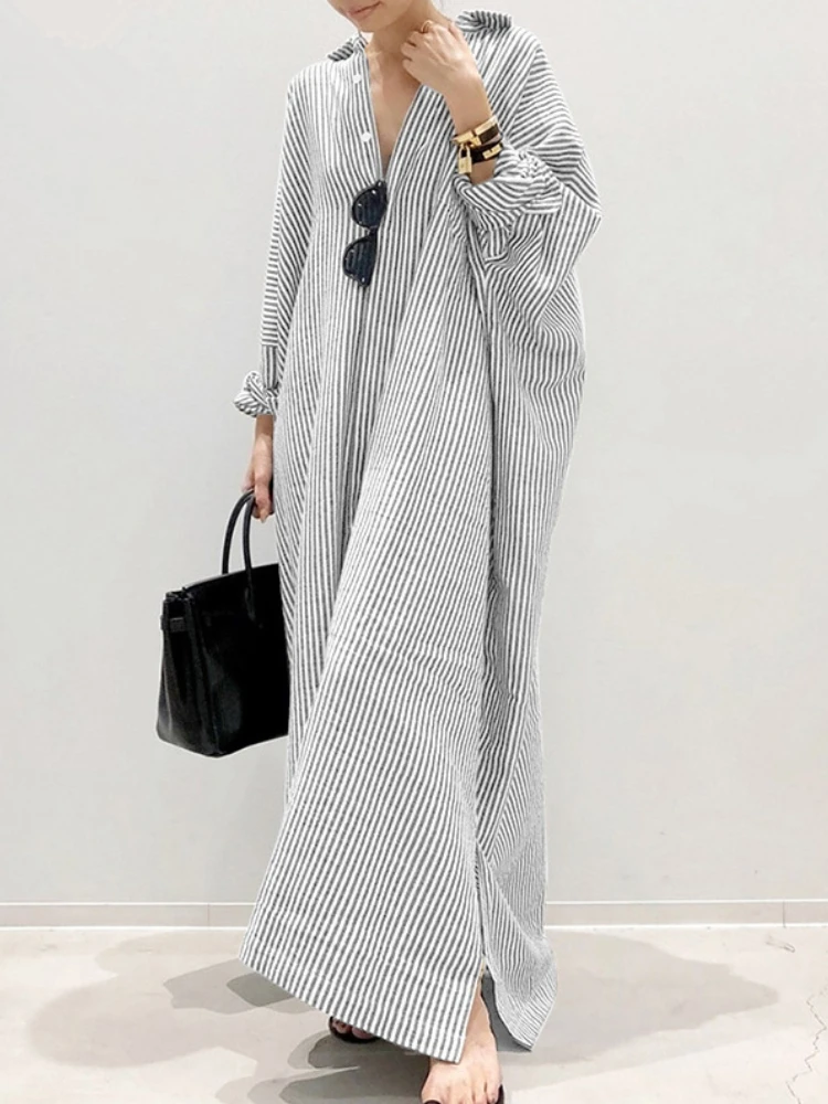 Summer Dress Cotton Linen Stri - Casual Loose Linen Shirt Dress review and price