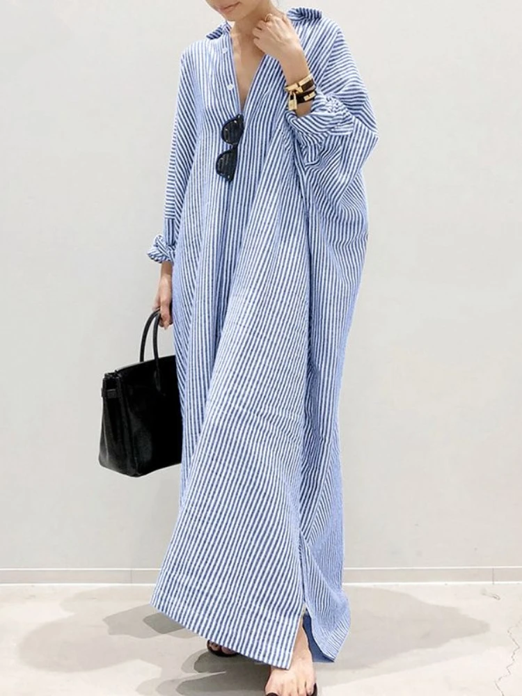 Summer Dress Cotton Linen Stri - Casual Loose Linen Shirt Dress review and price