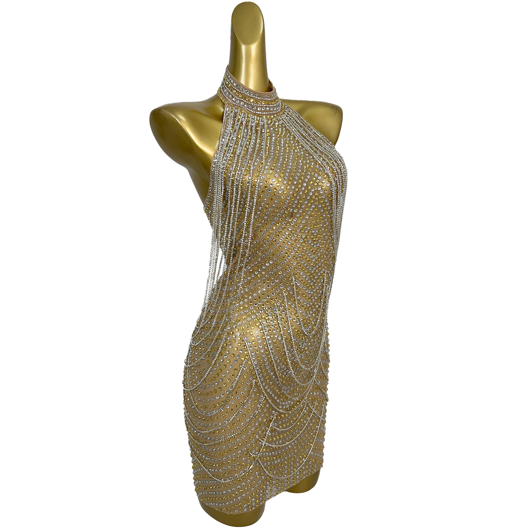 Sparkly Rhinestone Chains See  - Sparkly Rhinestone Club Party Dress review and price