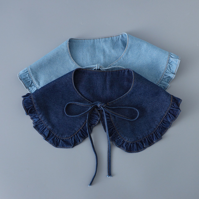 Sweet Blue Denim Ruffle False  - Blouses review and price