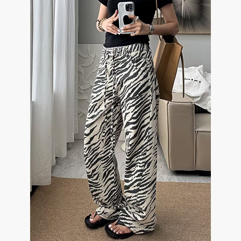 Zebra Pattern Women Jeans Vint - Jeans review and price