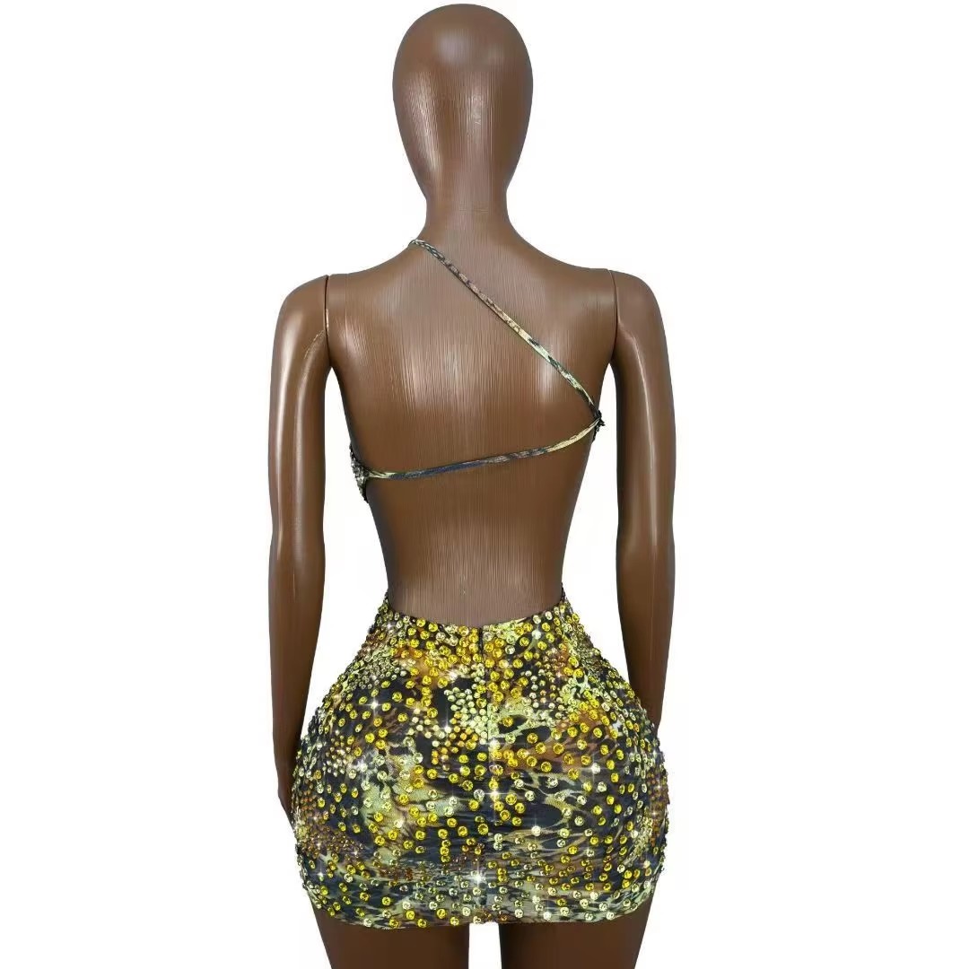 Women's Slim Sparkly Rhineston - Sparkly Rhinestone Club Party Dress review and price